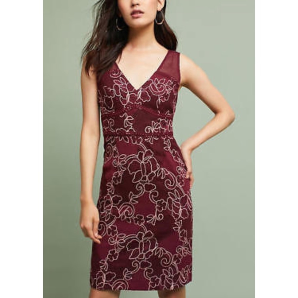 NWT Anthropologie Ariana Lace Column Dress Size 0